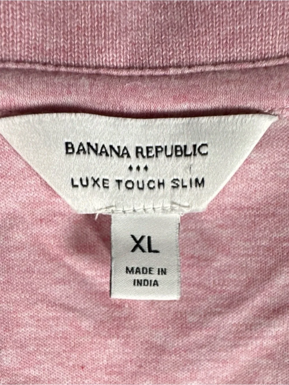 Banana Republic Luxe Touch Slim Pink Heather Polo Shirt XL Short Sleeve